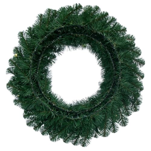 Vickerman 48" Oregon Fir Artificial Wreath - Faux Christmas Wreath with Warm White LED Mini Lights - Wreath for Mantel or Door - Reliable and Durable