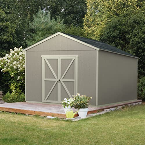 Handy Home Products Astoria 12x20 Do-It-Yourself Wooden Storage Shed Brown