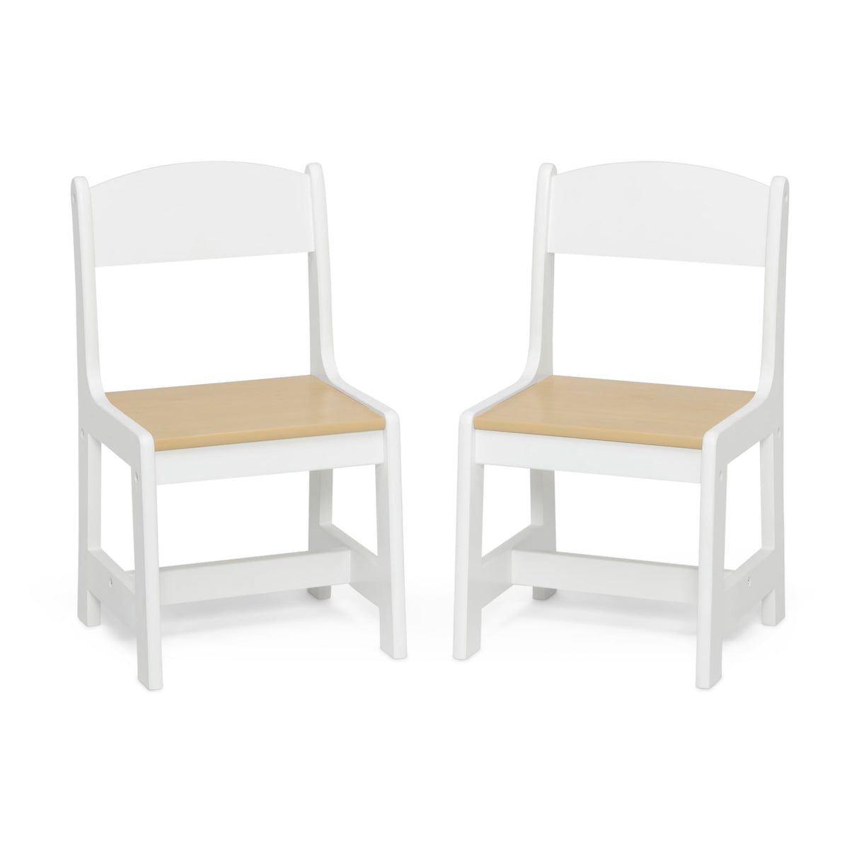 Delta Children MySize Kids Wood Table and Chair Set (2 Chairs Included) - Ideal for Arts & Crafts, Snack Time, Homeschooling, Homework & More, Bianca White/Natural Delta Children