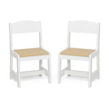 Delta Children MySize Kids Wood Table and Chair Set (2 Chairs Included) - Ideal for Arts & Crafts, Snack Time, Homeschooling, Homework & More, Bianca White/Natural Delta Children