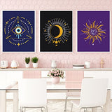 Louise Maelys Tarot Embroidery Kits for Beginners with Moon Pattern,Adults Starter Cross Stitch Kit DIY Needlepoint