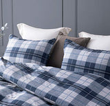 SLEEPBELLA Comforter Twin Size, 600 Thread Count Cotton Navy Blue & Grey Buffalo Pattern Blue Plaid Comforter Sets,Down Alternative Bedding Set 2Pcs (Twin, Navy Plaid) SLEEPBELLA