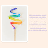 Sarah's Silks Mini Rainbow Streamer - Long Ribbon Wand for Kids, Pretend Play, Dance, Baton Stick Twirling, and Gymnastics Party Favors | 100% Silk and Wood Montessori and Waldorf Toys (1) Sarah's Silks