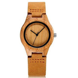 CUCOL Womens Wooden Bamboo Watches Leather Strap with Gift Box CUCOL