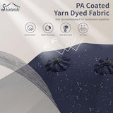 Shintenchi 15FT Large Patio Umbrella with Base, Outdoor Double-Sided Rectangular Umbrella, Market Umbrella with Crank Handle for Poolside Lawn Garden, Dark Blue Shintenchi