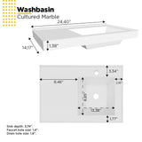 COZIMAX Vanity Soul 24" Floating Bathroom Vanity and Cultured Marble Sink with Soft Close Door (Black) COZIMAX