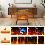 Electric Fireplace Stove, Fast Heating, 1500W X Infrared Fireplace Heater with 8H Timer, Remote Control, Freestanding Stove with Adjustable 3D Flame Overheat Protection, Indoor Fireplace Electactic