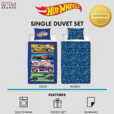 Character World Hot Wheels Officially Licensed Beast Design Single Duvet Cover Set | Reversible 2 Sided Cars Bedding Including Matching Pillow Case | Perfect for Kids Bedroom | Polycotton Character World