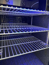 Mont Alpi MAF 2.7 Cubic Ft Stainless Steel Portable Outdoor Rated Glass Door Compact Temperature Adjustable Lockable Refrigerator Beverage & Wine Cooler Module w/ 3 Adjustable Racks + Blue Lighting Mont Alpi