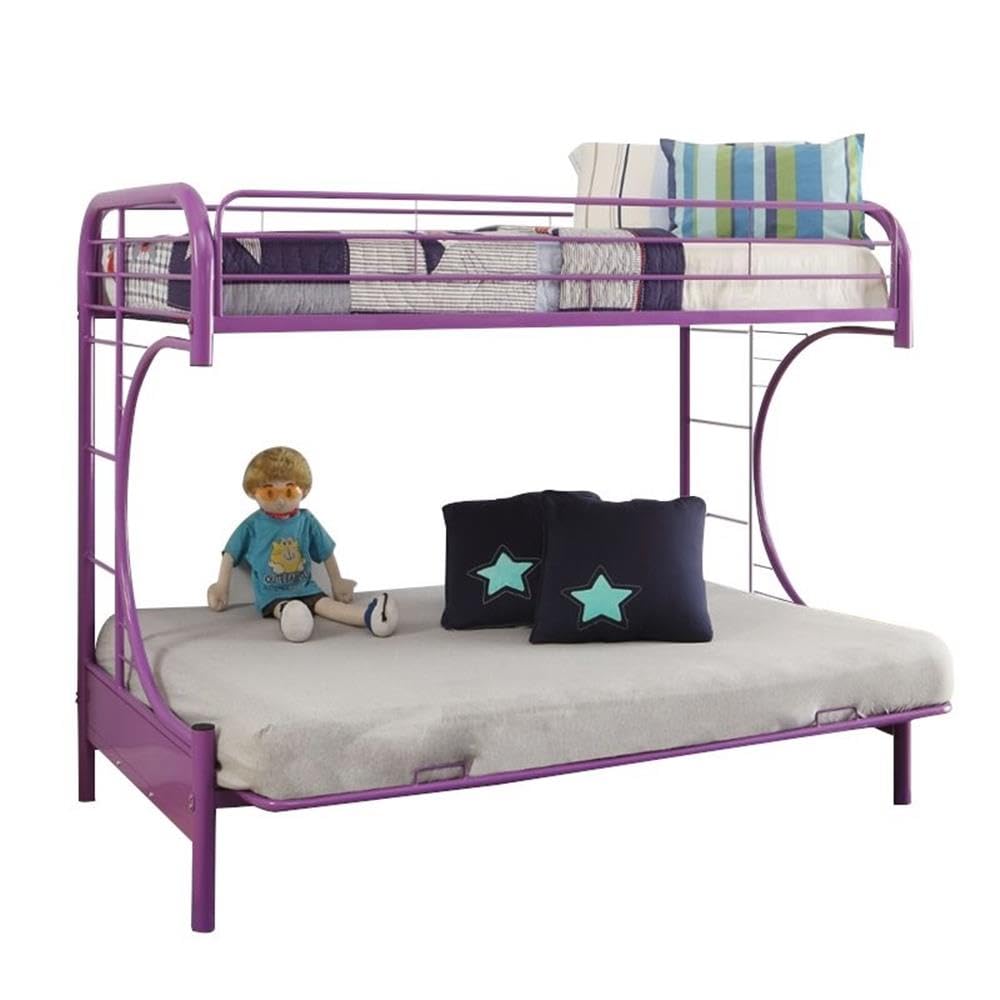Acme Furniture Eclipse Twin Over Full and Futon Bunk Bed in Purple Acme
