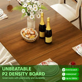 YITAHOME 70.3 Inch Modern Minimalist Dining Table for 6-8, Sturdy Wooden Table with Geometric White Metal Legs, for Dining Room, Kitchen, Conference Room YITAHOME