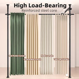 Room Divider, Tension Curtain Rod No Drilling,4-10ft(H) 28-140inch(W) Wall Divider for Room Separation, Heavy Duty Room Partition Separator, Adjustable Folding Privacy Screens,Black Daurore paw