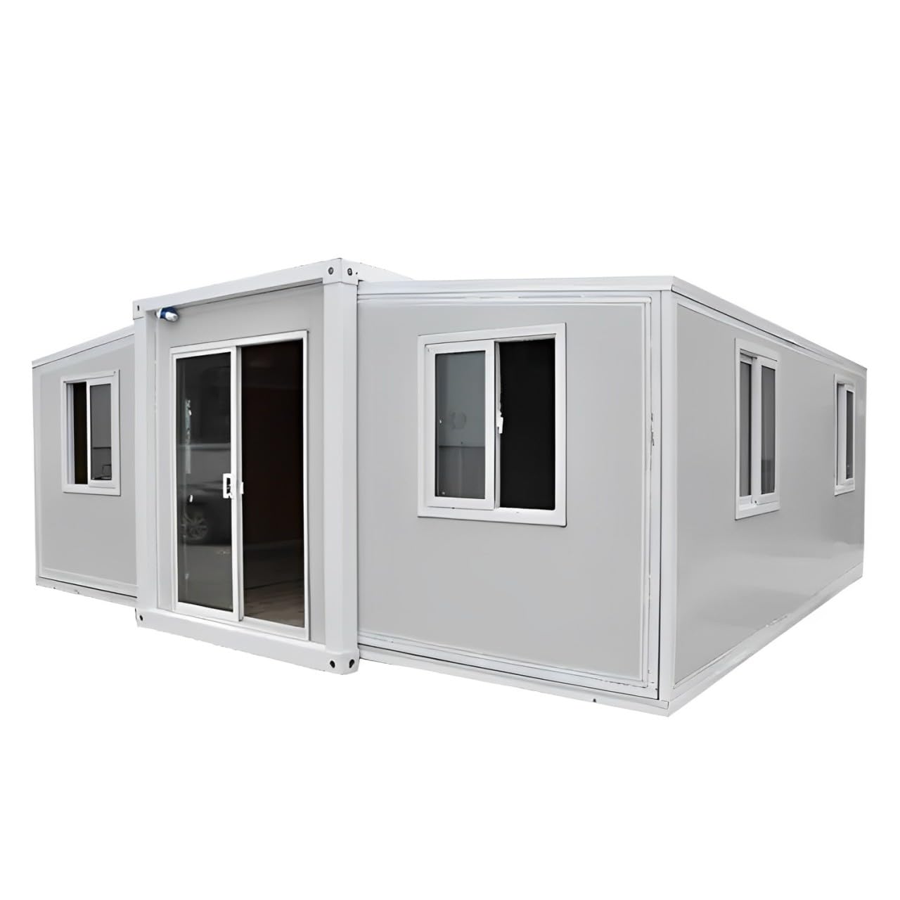 Portable Prefabricated Tiny House to Live in 19x20ft, Mobile Expandable Plastic Prefab House Including 1 Bathroom & Shower Inside for Living, Booth, Office, Guard House, Shop, Villa, Warehous - WoodArtSupply