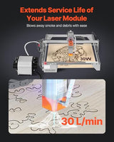 VEVOR Air Assist, Adjustable 30 L/min Airflow, Air Assist Pump Kit for Laser Cutter and Engraver, Clear Smoke and Dust, Reduce Surface Temperature, Shield Laser Lens, for Laser Engraving Wood Meta VEVOR