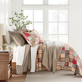 Levtex Home Mills Waffle King/Cal King Quilt Set (106x92in) with 2 Pillow Shams (36x20in) - Cocoa - Cotton Waffle King Size Quilt Bedding Set - Lightweight, Soft, Pre-Washed Levtex Home