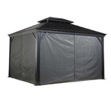 Sojag 135-9163810 10' x 12' Curtains for Monaco/Messina/Mykonos Outdoor Gazebo Models, Grey Sojag