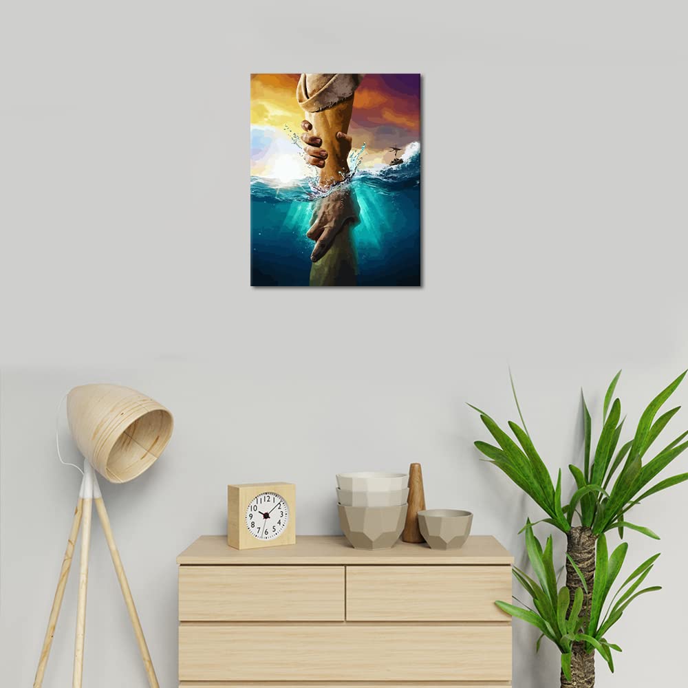 TISHIRON Paint by Numbers Christian Jesus Painting Kits by Number for Adults Kids on Canvas Wall Decor with Paintbrushes Acrylic Pigment for Home Living Room Decor 16 inx20 in TISHIRON