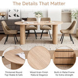 Valivestia 70.8 Inch Oval Dining Table Set for 6, Modern Kitchen Tables with 4 Upholstered Chairs for Dining Room Kitchen Living Room Valivestia
