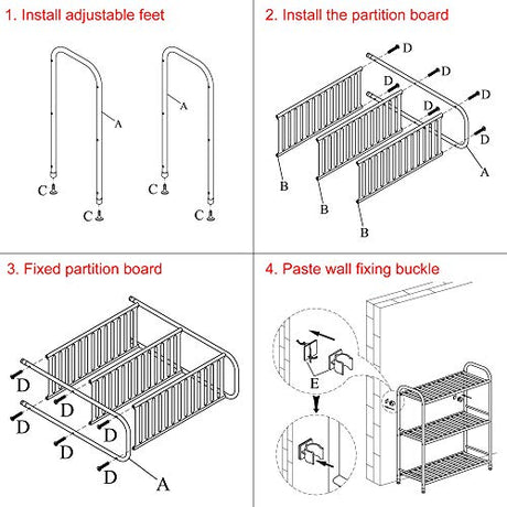 JSB 3-Tier Adjustable Shelving Unit, Heavy Duty Storage Rack Organizer Metal Corner Shelf for Kitchen Living Room Laundry Pantry Bathroom (White, 3 Tier)… JSB