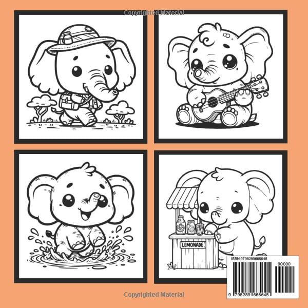Cute & Cuddly Elephants Coloring Book- Adult/Teen/Kids Easy and Simple, Cute, Relaxing Coloring Pages Featuring Adorable Elephants (A Relaxing ... Meeting Friends and Having Adventures) Majosta
