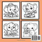 Cute & Cuddly Elephants Coloring Book- Adult/Teen/Kids Easy and Simple, Cute, Relaxing Coloring Pages Featuring Adorable Elephants (A Relaxing ... Meeting Friends and Having Adventures) Majosta