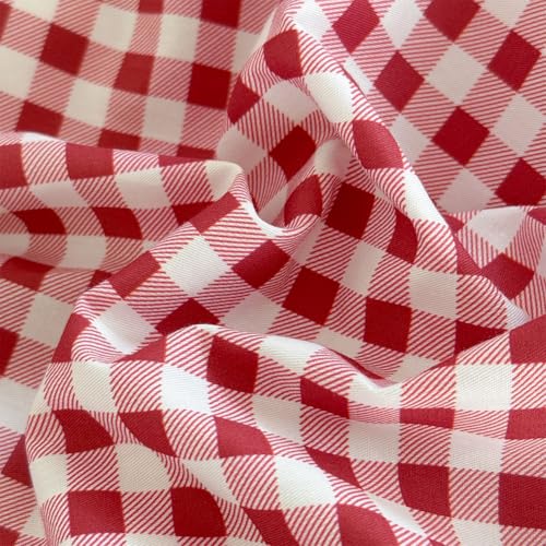 NSNLGSGC Red Gingham Grid Duvet Cover Set Twin, 100% Washed Cotton Plaid Comforter Cover Set,Ultra-Soft & Lightweight Cottage Bedding Set(2PCS, Twin) NSNLGSGC