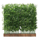 Artificial Bamboo Tree Privacy Fence, Faux Bamboo Plant Partition Screen With Wooden Base, For Greenery Wall Backdrop, Landscaping, Room Dividers, Indoor Outdoor Decor(1m/3.2ft,120cm/47.2in-22 pole) GZHERVICES