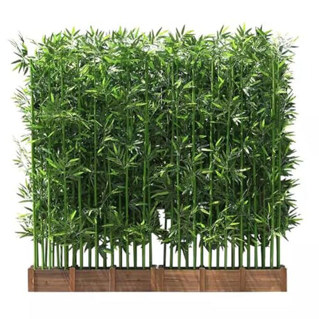 Artificial Bamboo Tree Privacy Fence, Faux Bamboo Plant Partition Screen With Wooden Base, For Greenery Wall Backdrop, Landscaping, Room Dividers, Indoor Outdoor Decor(1m/3.2ft,120cm/47.2in-22 pole) GZHERVICES