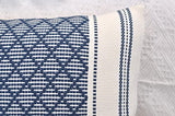 Oveesha Cotton Woven Designer Throw Pillow Cover (Color: Navy Blue/Cream White, 20 x 20 inches) Single Piece/Square Geometric Cushion Cover Oveesha