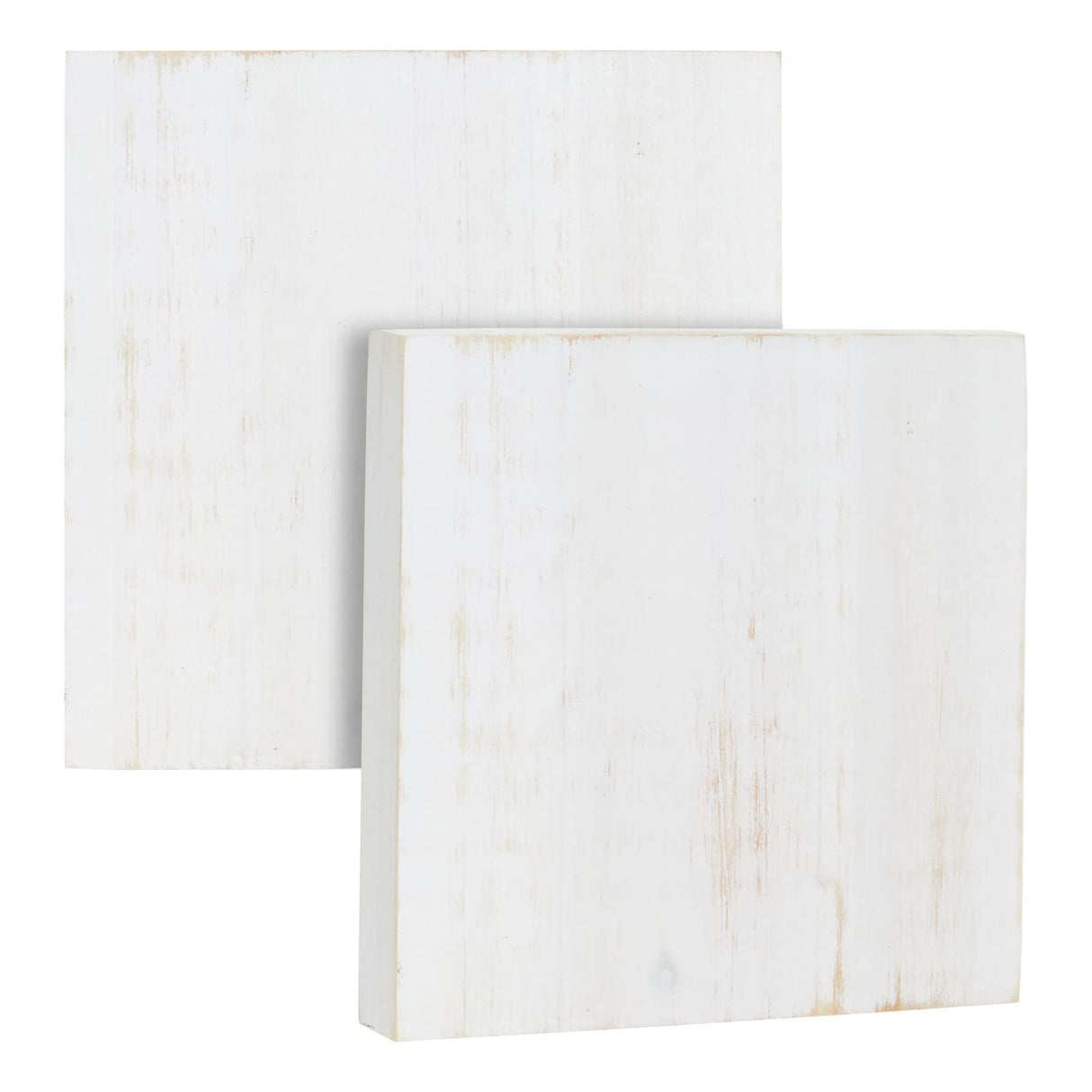 6 Pack White Washed Craft Wood Board Panels with Hardware Included for DIY Signs, Paintings (5 x 5 in) Bright Creations