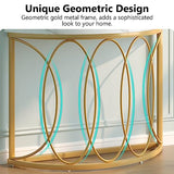 LITTLE TREE Half Moon Gold Console Table, 43 Inch Modern Faux Marble Entryway Table, Narrow Semi Circle Sofa Accent Table with Geometric Metal Frame for Living Room, Hallway LITTLE TREE