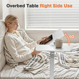 Sweetcrispy Small Standing Desk Rolling Table Adjustable Height, Laptop Mobile Stand with Wheels, Portable Computer Workstation with Tiltable Desktop for Teacher Classroom Home Office, White Sweetcrispy