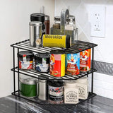 Frcctre 3-Tier Kitchen Corner Shelf Rack Counter and Cabinet Organizer, 9x9x7.5 Inch Metal Wire Kitchen Counter Pantry Cabinet Organizer and Storage Shelf for Plates, Cups, Dishes Frcctre