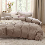 Bedsure Khaki Duvet Cover King Size - 3 Pieces Prewashed Extra Soft Bedding Set, Includes 1 Duvet Cover 104x90 Inches with Zipper Closure & 2 Pillow Shams, Comforter Not Included Bedsure