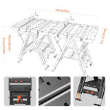 LARBANKE Combined Portable Folding Work Table,2-in-1 Sawhorse & Workbench,Waterproof Workbench with Extra Load Capacity with 8 Woodworking Clamps,8 Connecting Blocks,4 Limit Blocks LARBANKE