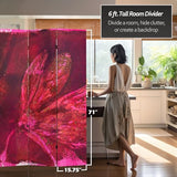 6 ft. Tall Double Sided Desire Canvas Room Divider Red Lantern