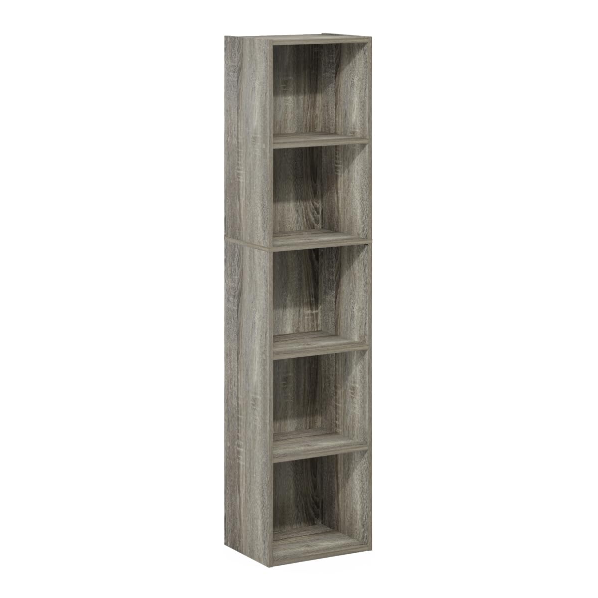 Furinno Luder Bookcase / Book / Storage, 5-Tier Cube, French Oak Furinno