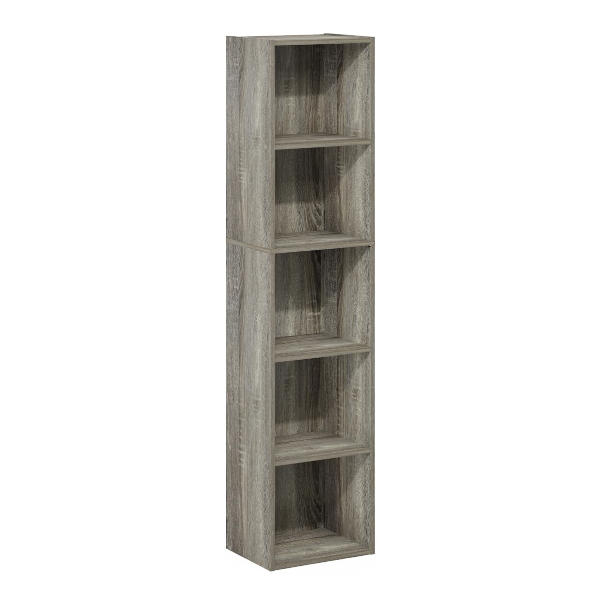 Furinno Luder Bookcase / Book / Storage, 5-Tier Cube, French Oak - WoodArtSupply