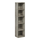 Furinno Luder Bookcase / Book / Storage, 5-Tier Cube, French Oak Furinno