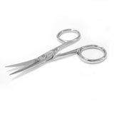 JARVISTAR Small Embroidery Curved Scissors, 4” Forged Stainless Steel Detail Craft Yarn Scissors, Pointed Tip Sharp Metal Precision Little Scissors for Fabric Sewing Needle Work, DIY craft JARVISTAR