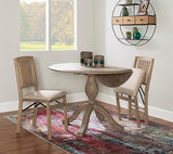 Linon Keira Wooden Folding Chair Upholstered Seat and Mission Back Set of 2, Dining Height, Rustic Natural & Beige Linon