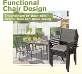 Homall Patio Dining Set 7 Pieces Outdoor Furniture Table and 6 Textilene Chairs, Light Grey Homall