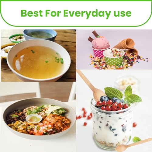 Concession Essentials Disposable Wooden Cutlery Spoons, Compostable and Earth Friendly, 6.25 Inch Length - Pack of 100 Spoons Concession Essentials