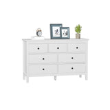 CARPETNAL White Modern Dresser for Bedroom, 7 Drawer Double Dresser with Wide Drawer and Metal Handles, Wood Dressers & Chests of Drawers for CARPETNAL