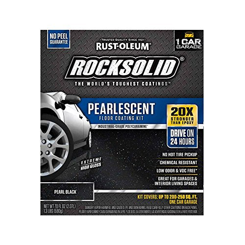 Rust-Oleum 306325 RockSolid Pearlescent 1 Car Garage Floor Coating Kit, Pearl Black Rust-Oleum