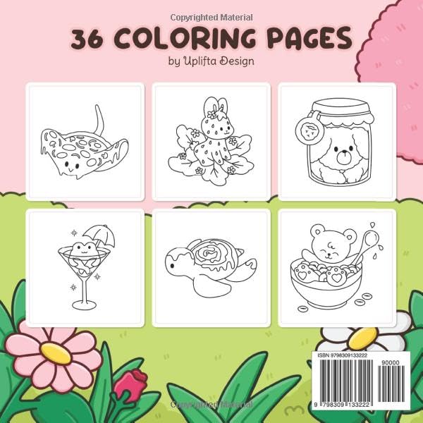 Munchy Friends: Cozy coloring Book for Adults Featuring Cute Food and Animals Characters for stress-relief WoodArtSupply