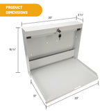 Yeeoy Wall Mount Folding Desk with Chalkboard Front, Space-Saving Floating Desk Design, Laptop Desk Foldable Tabletop for Bathroom Kitchen Office Bedroom, Key Lock, Beige Yeeoy