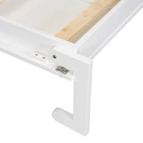 Ball & Cast Murphy Bed Queen Size with Two Side Wardrobes,Hideway Cabinet Bed,Foldable Wall Bed Frame with Led Light,Desk and Drawers for Guest Room,Apartment,Space-Saving,No Box Spring Needed,White Ball & Cast