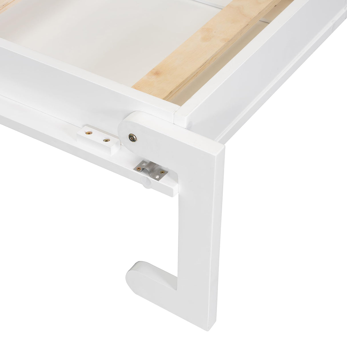 Brabrety Queen Size Wooden Murphy Bed Wall Bed with Closet,Drawers and Table,for Small Spaces Studio Study Office Guest Room Use (White#s, Queen) Brabrety