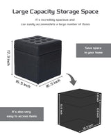 aoohxzr 17" Square Storage Ottoman Bench,Wooden Frame Loads,Flip-top Design,12.2 Gallons,Entryway Bedroom Living Room Foot Stool,Synthetic Leather with Stitching,Light Luxury Modern Style,Ferrous aoohxzr